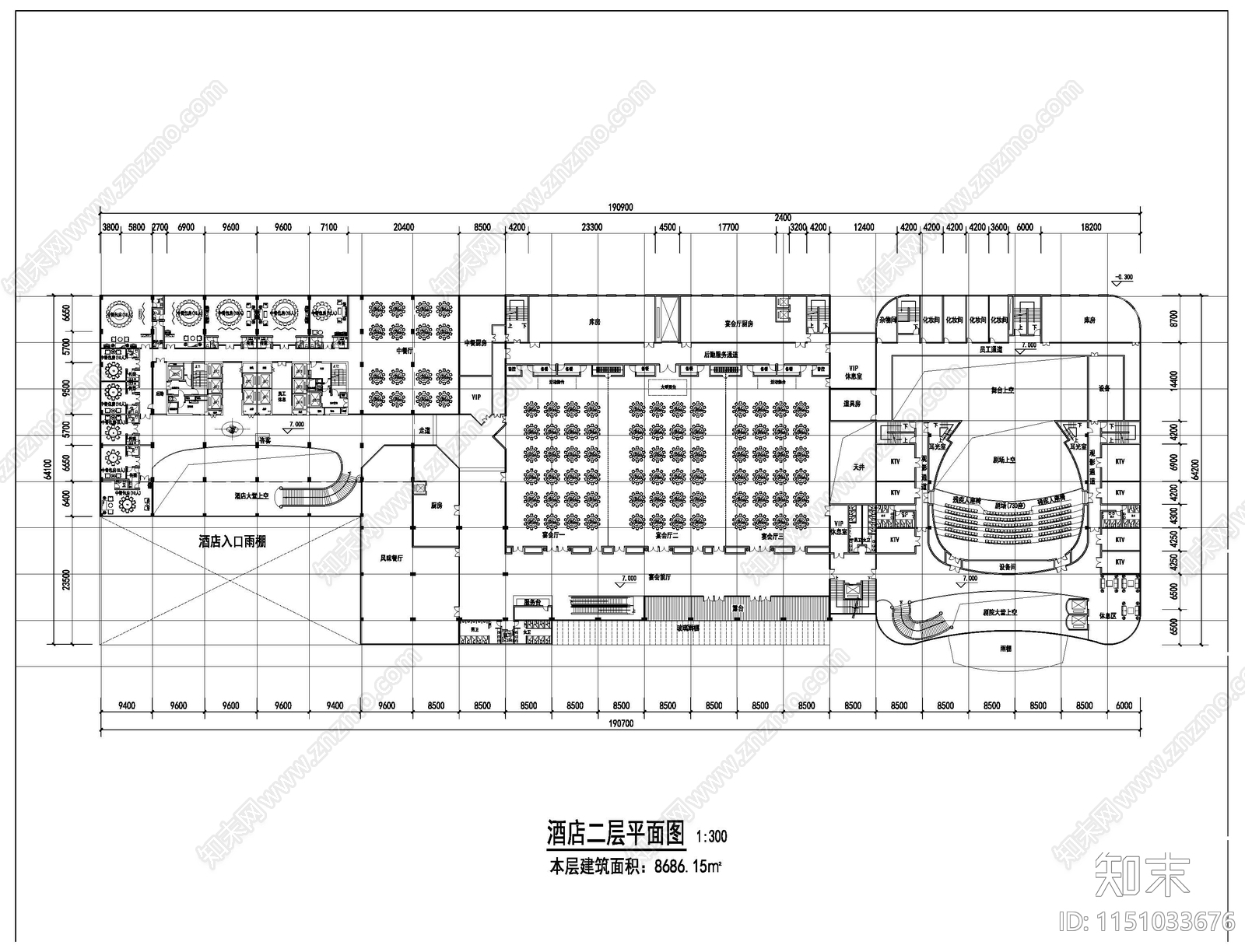 高层酒店平面图施工图下载【ID:1151033676】