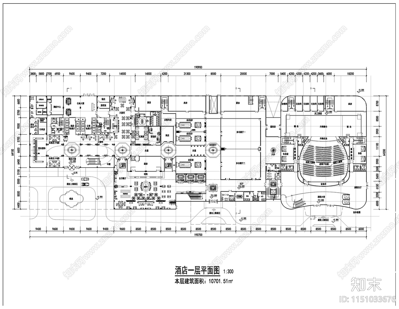 高层酒店平面图施工图下载【ID:1151033676】