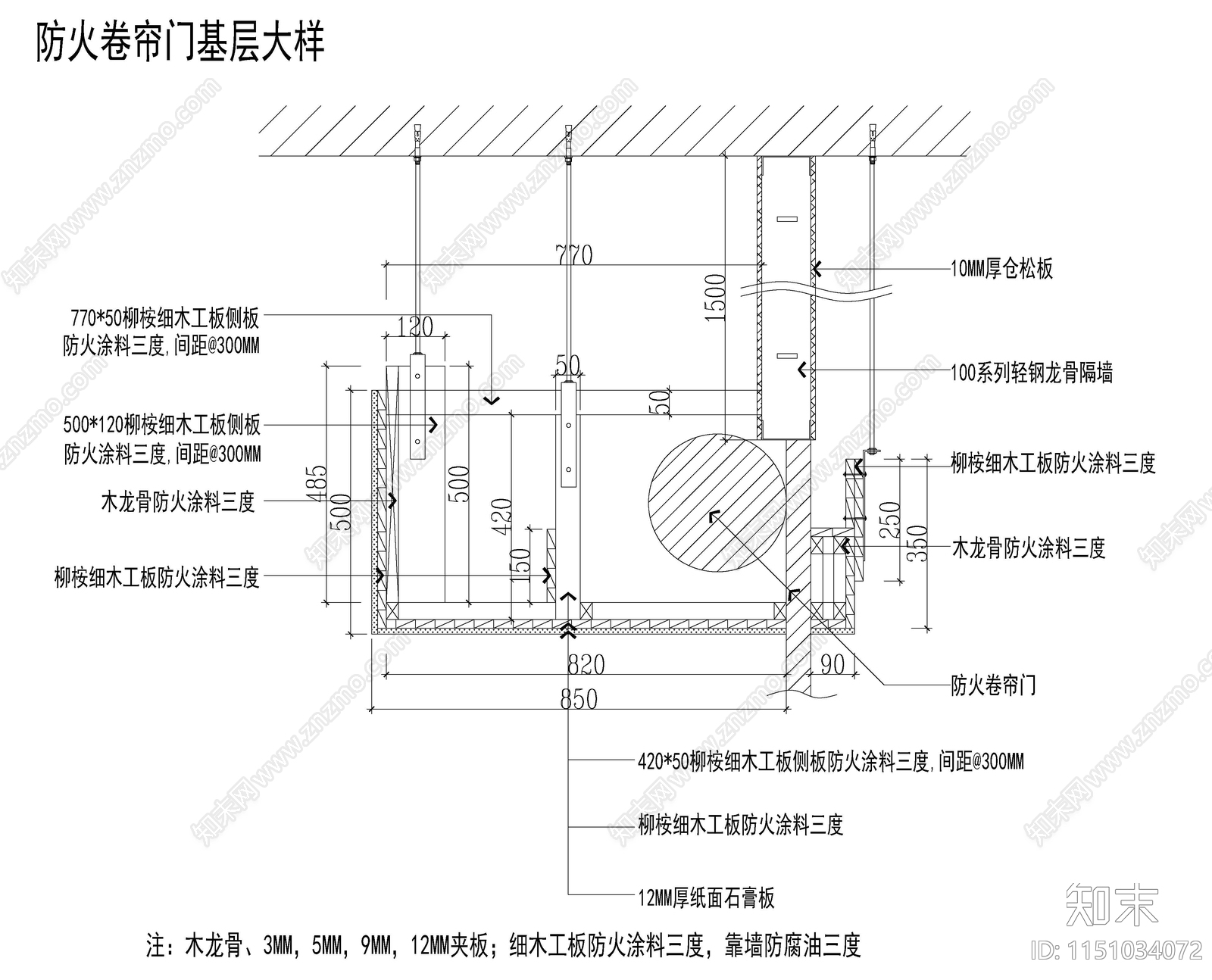 防火卷帘门基层大样节点施工图下载【ID:1151034072】
