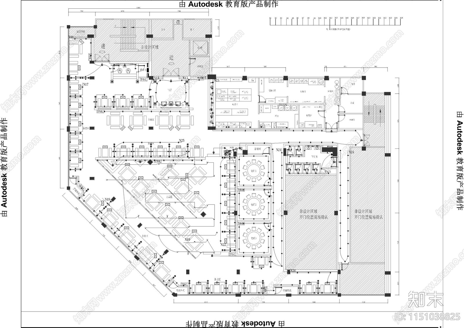 餐厅用电厨房电气施工图下载【ID:1151038825】