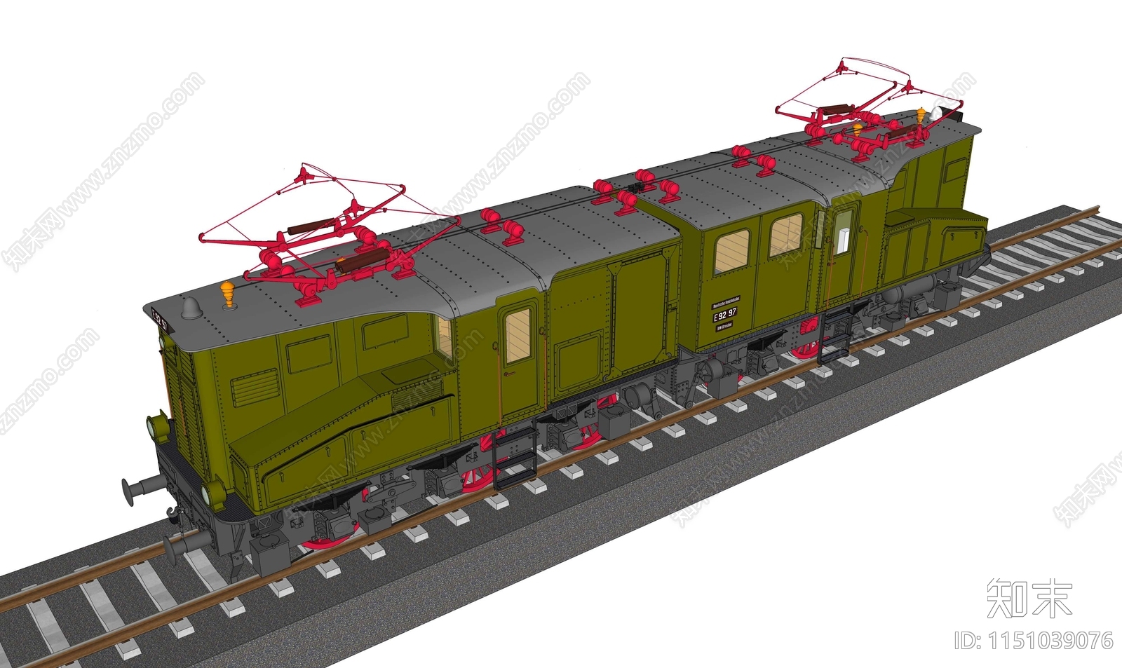 电力火车头SU模型下载【ID:1151039076】