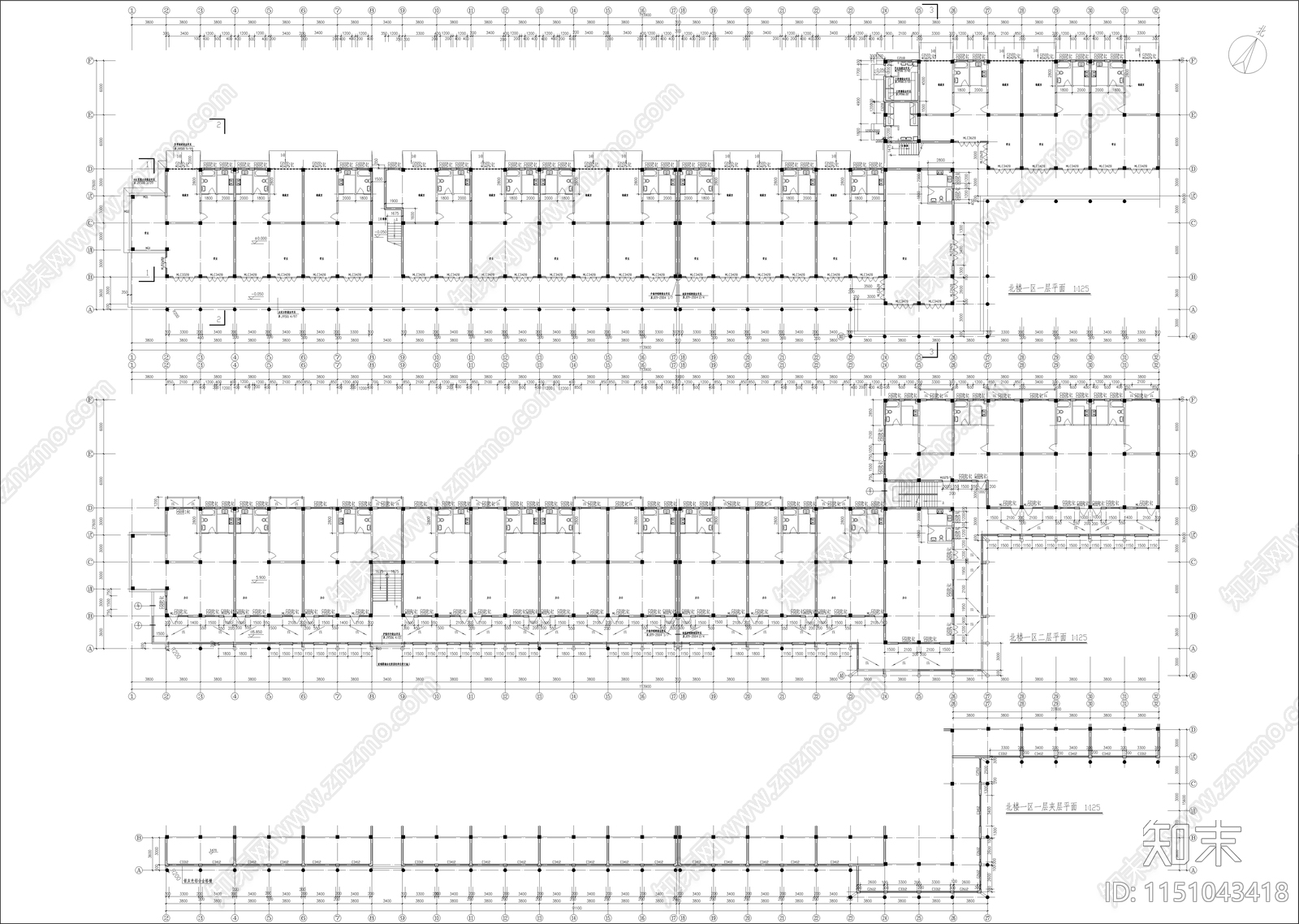 某商业步行街建筑cad施工图下载【ID:1151043418】