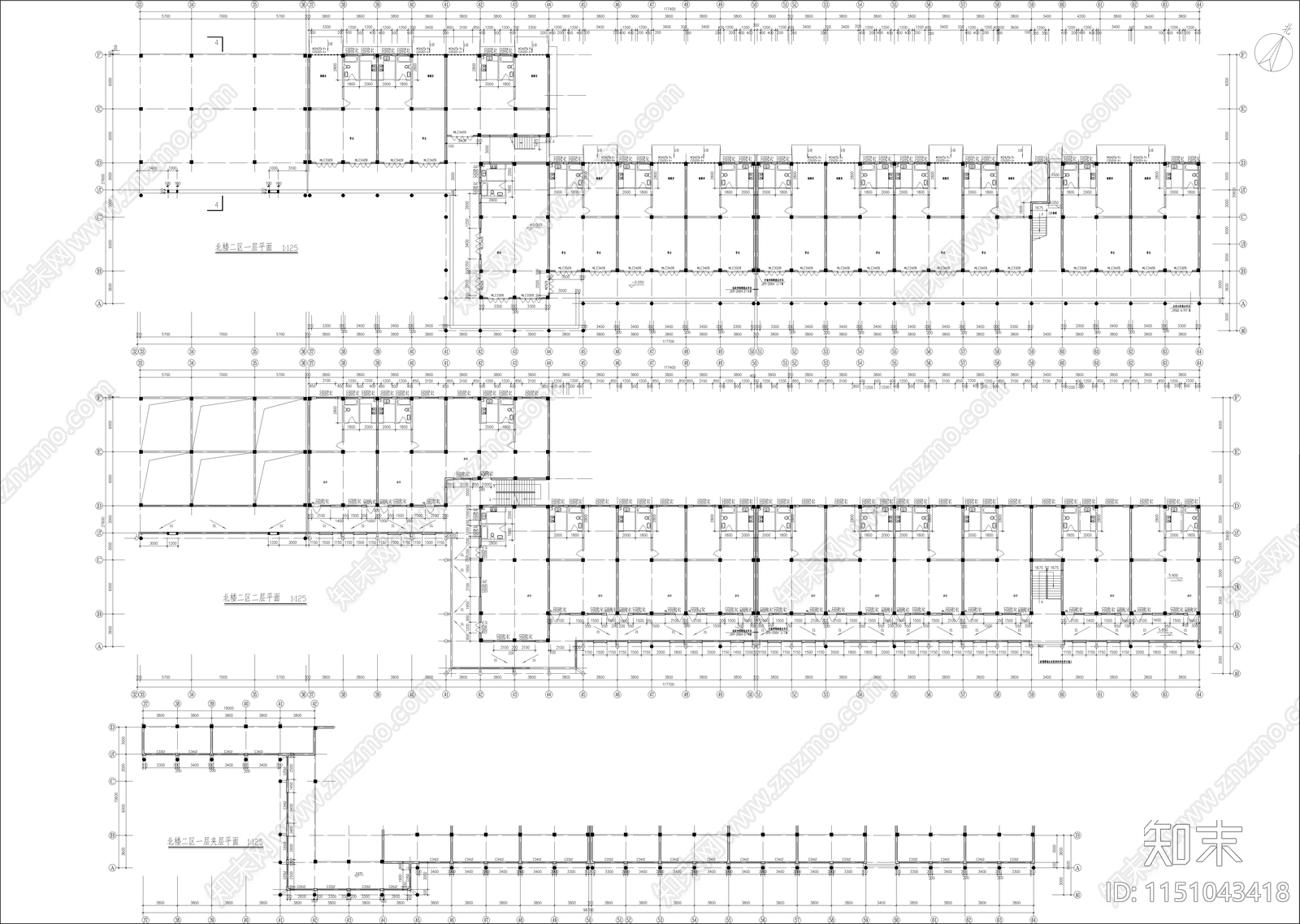 某商业步行街建筑cad施工图下载【ID:1151043418】