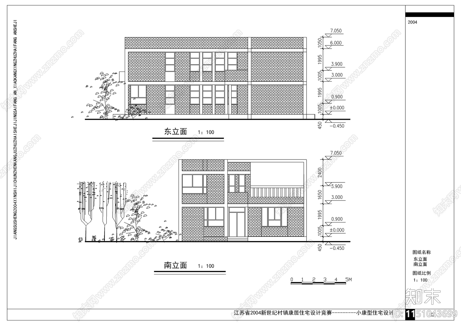小康型住宅建筑cad施工图下载【ID:1151043699】