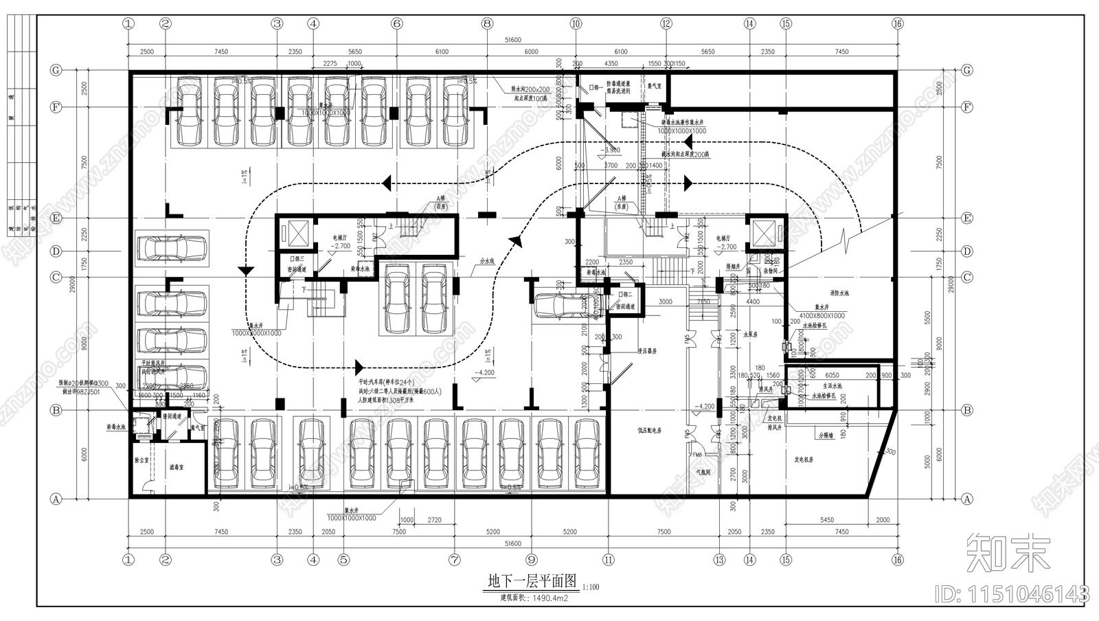 高层商住楼建筑cad施工图下载【ID:1151046143】