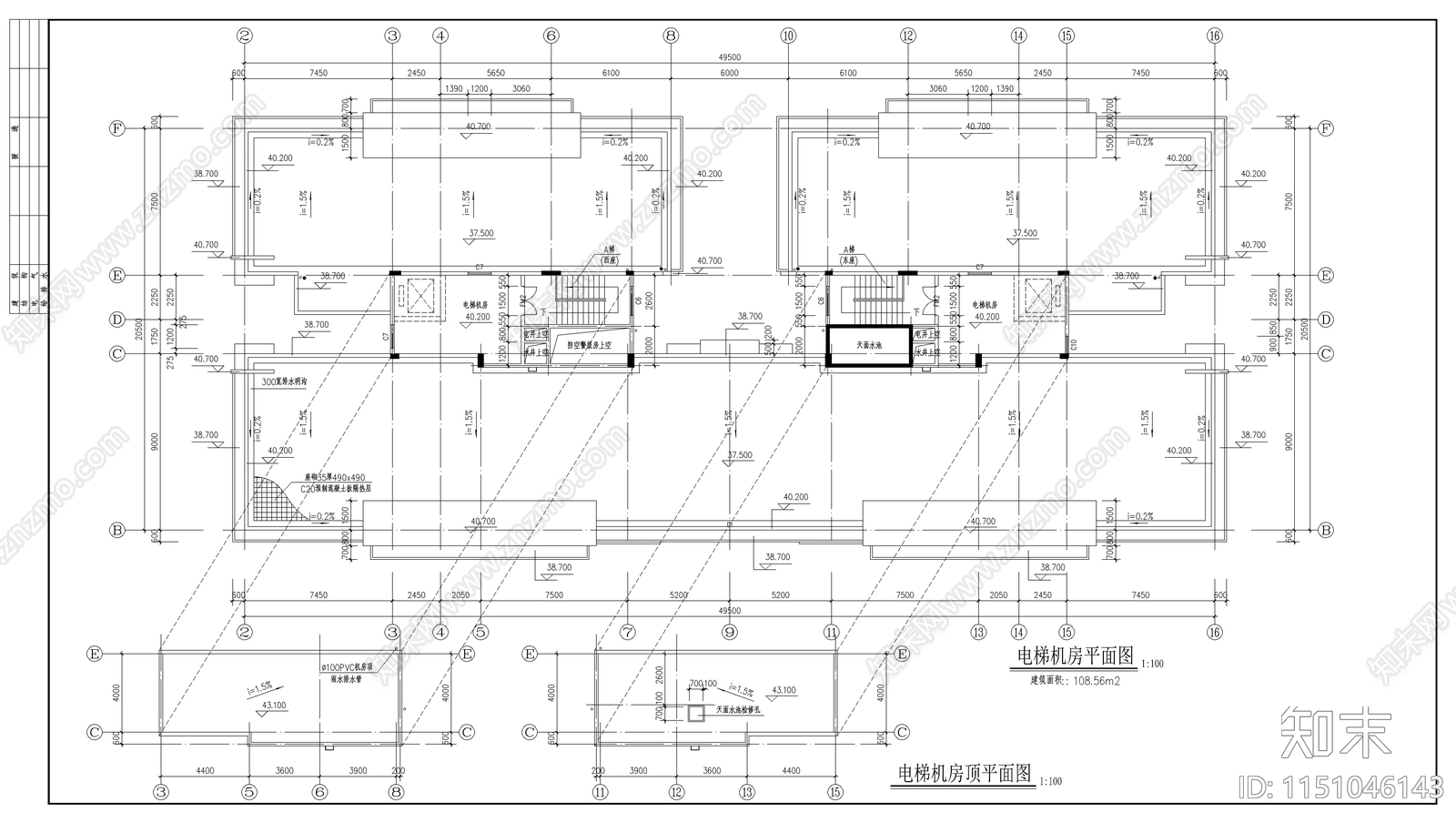 高层商住楼建筑cad施工图下载【ID:1151046143】