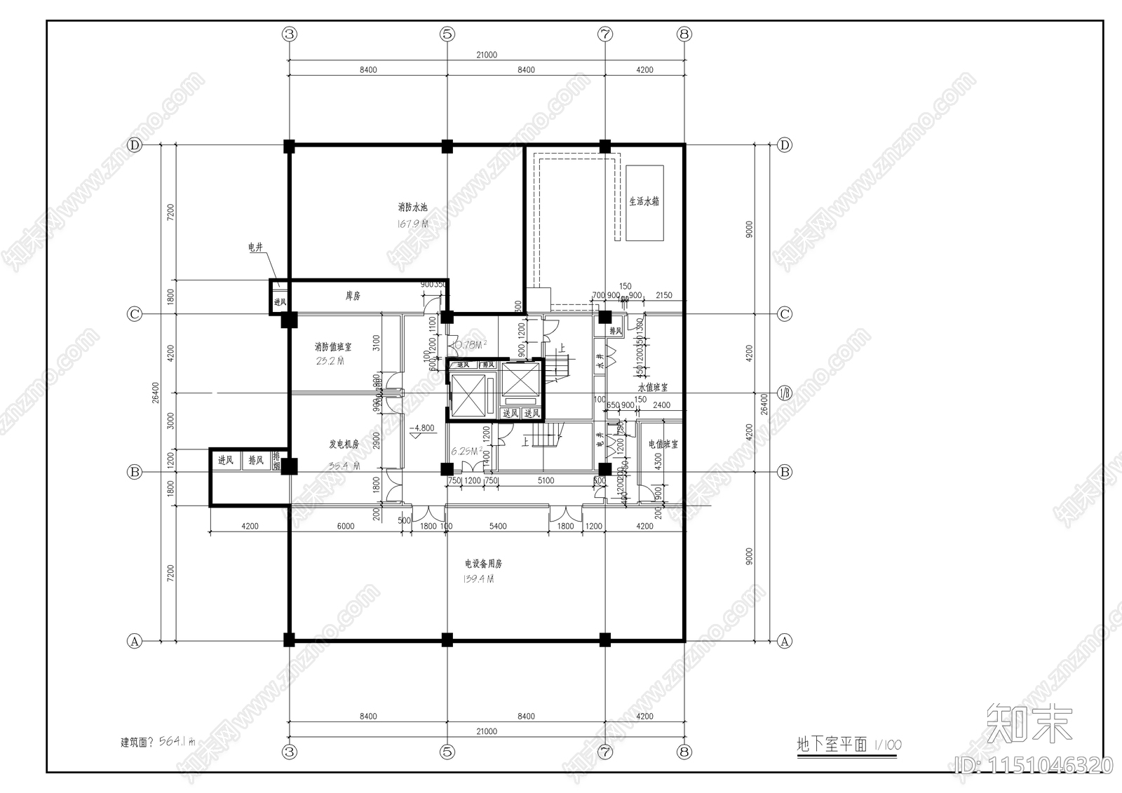 12层办公楼建筑cad施工图下载【ID:1151046320】