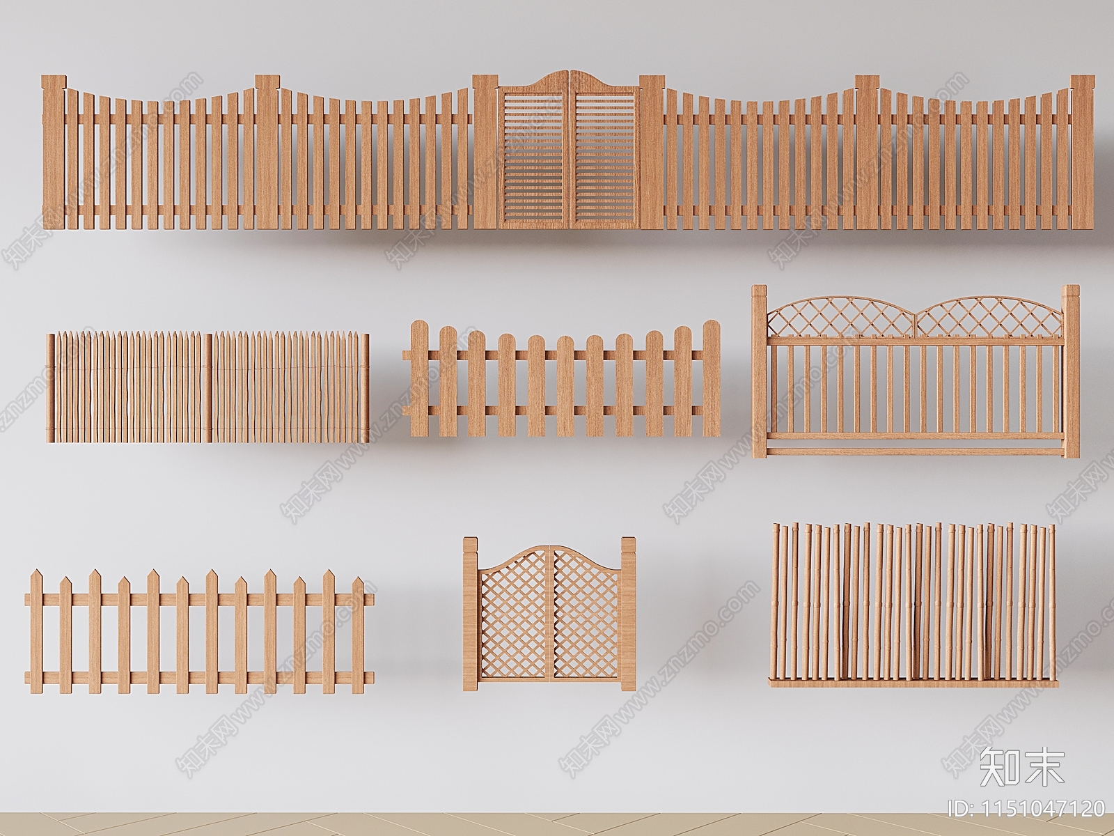 新中式木栅栏SU模型下载【ID:1151047120】