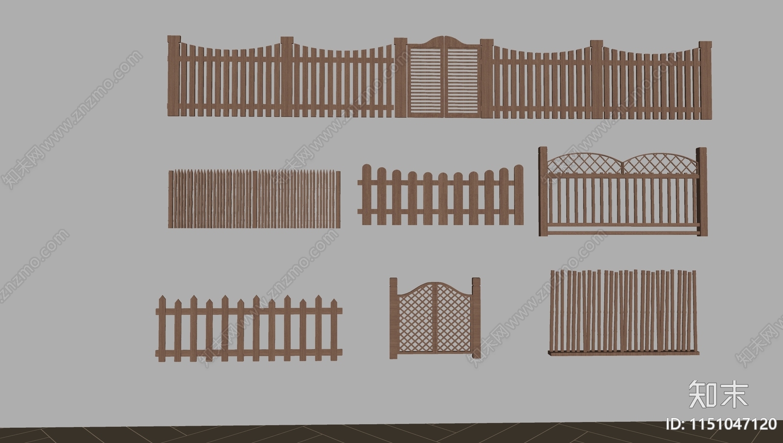 新中式木栅栏SU模型下载【ID:1151047120】