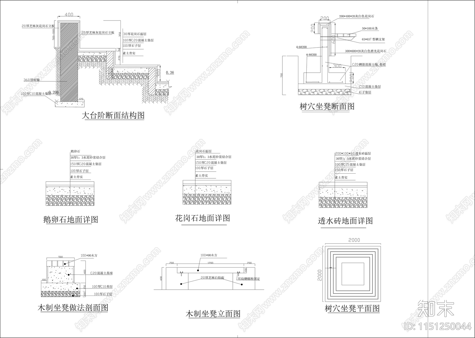 花园做法大样cad施工图下载【ID:1151250044】