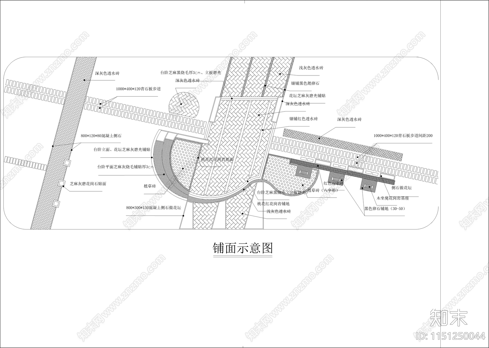 花园做法大样cad施工图下载【ID:1151250044】