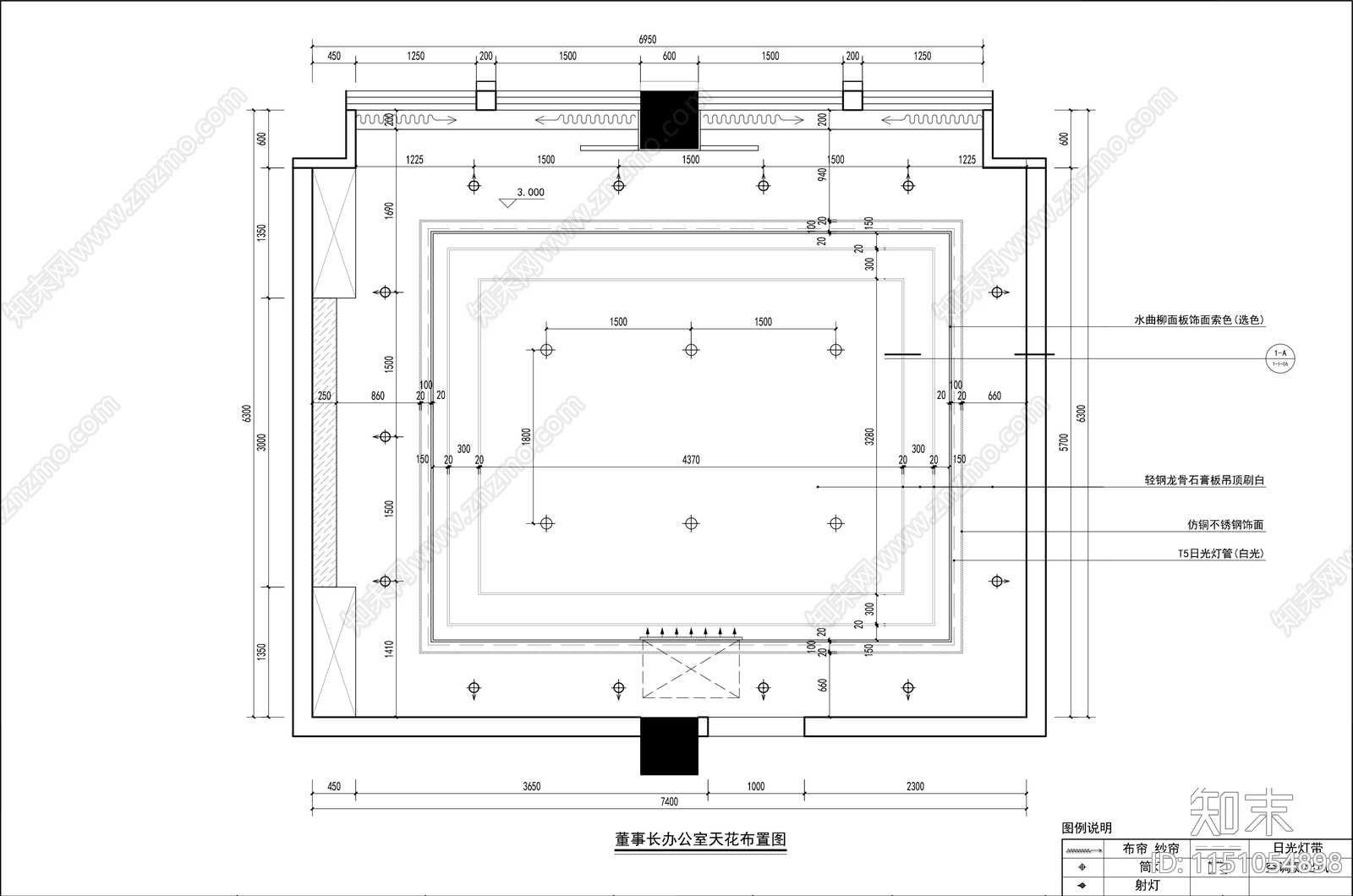 总经理办公室室内施工图下载【ID:1151054898】