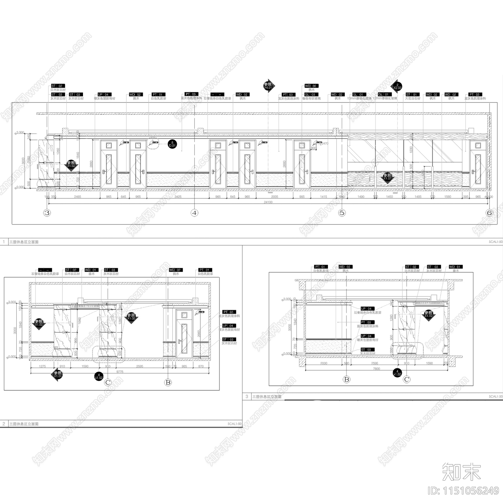 内蒙通辽市医院体检中心室内cad施工图下载【ID:1151056249】