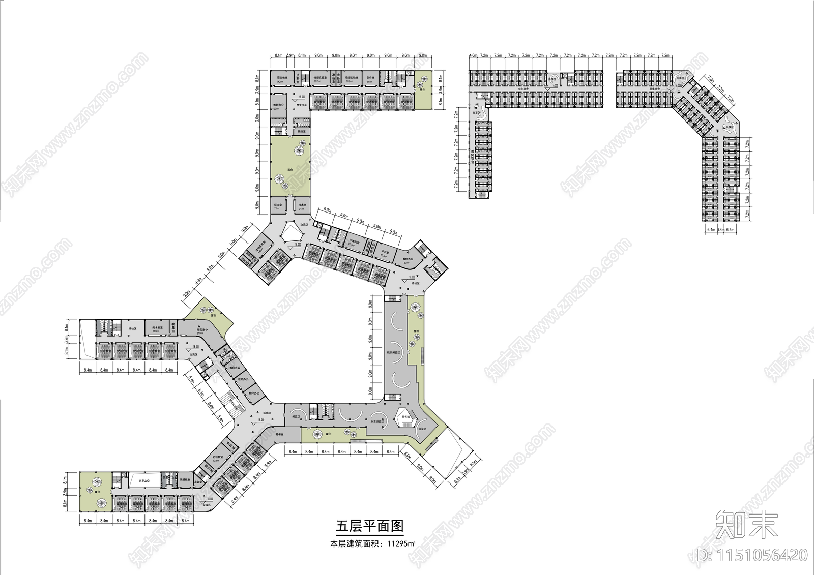 天津外国语大学附属外国语学建筑平面图施工图下载【ID:1151056420】