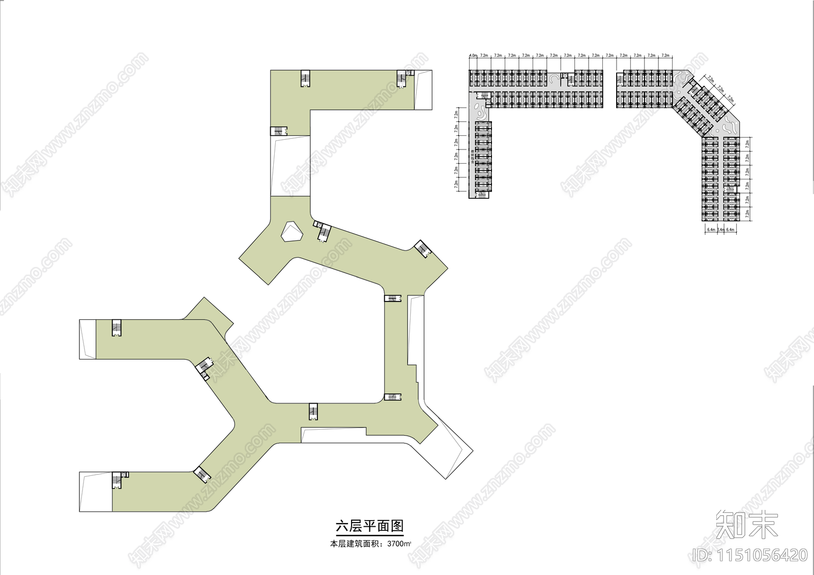 天津外国语大学附属外国语学建筑平面图施工图下载【ID:1151056420】