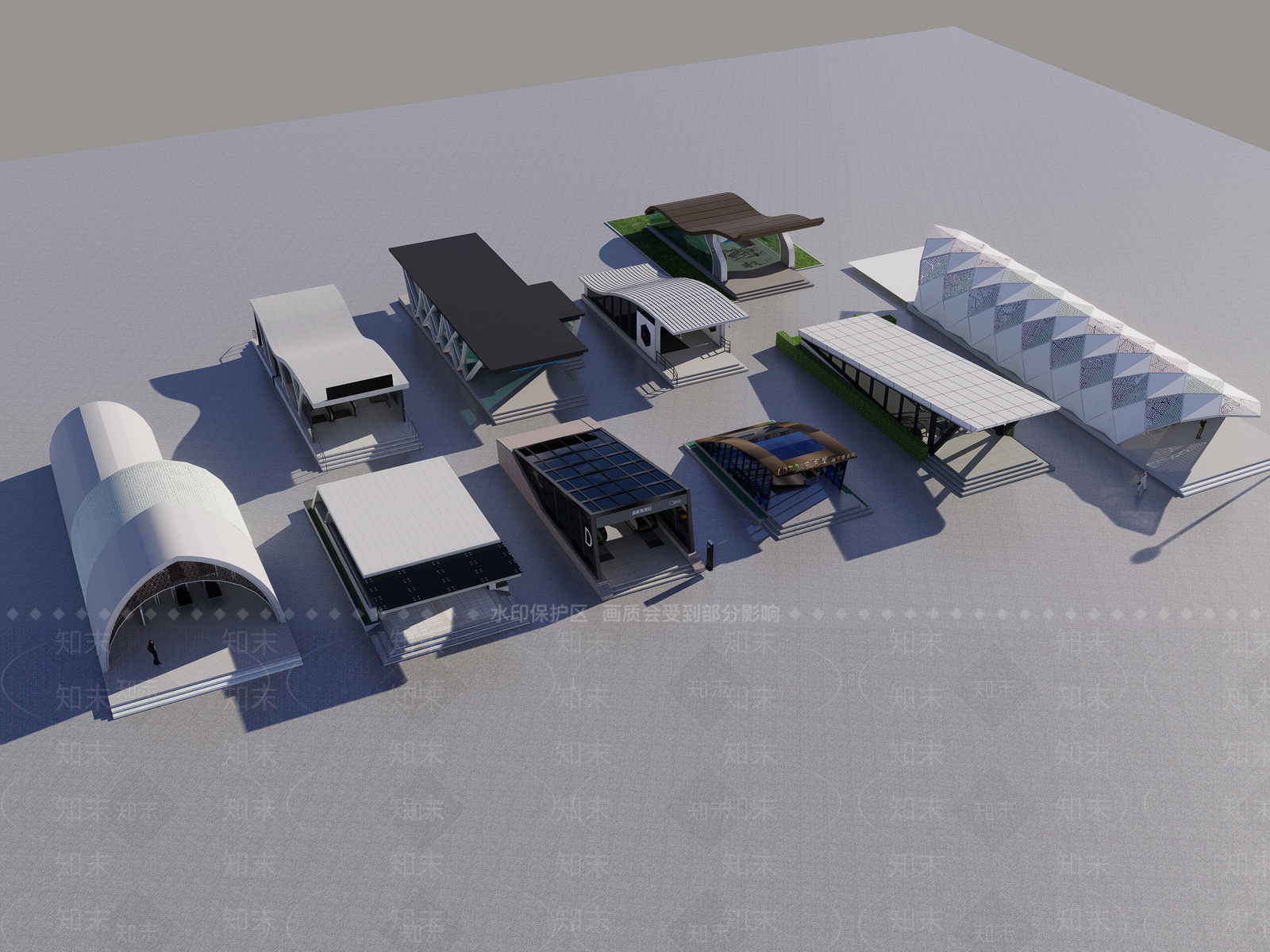 现代地铁站出入口SU模型下载【ID:1151056953】