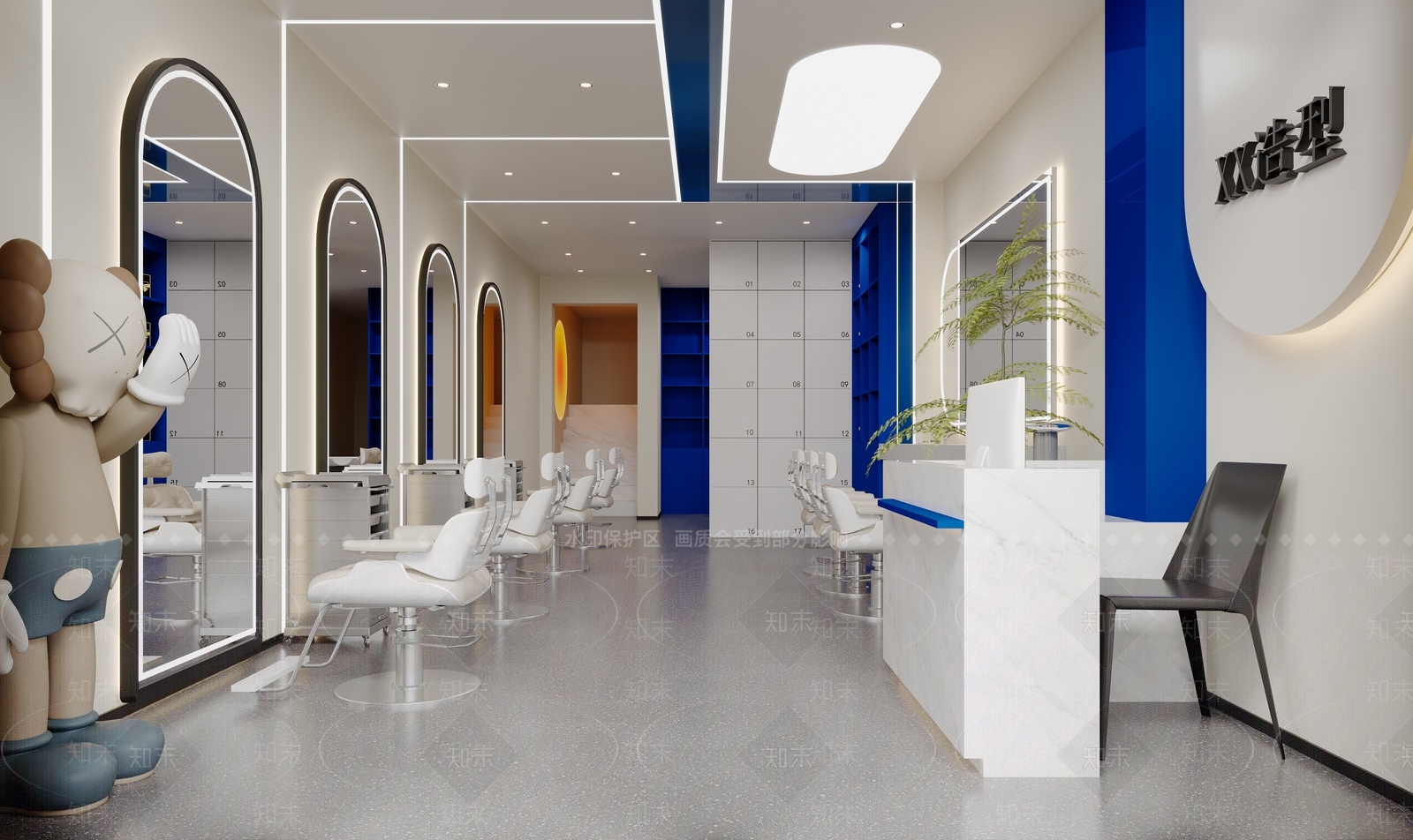 现代美发店3D模型下载【ID:1214252603】