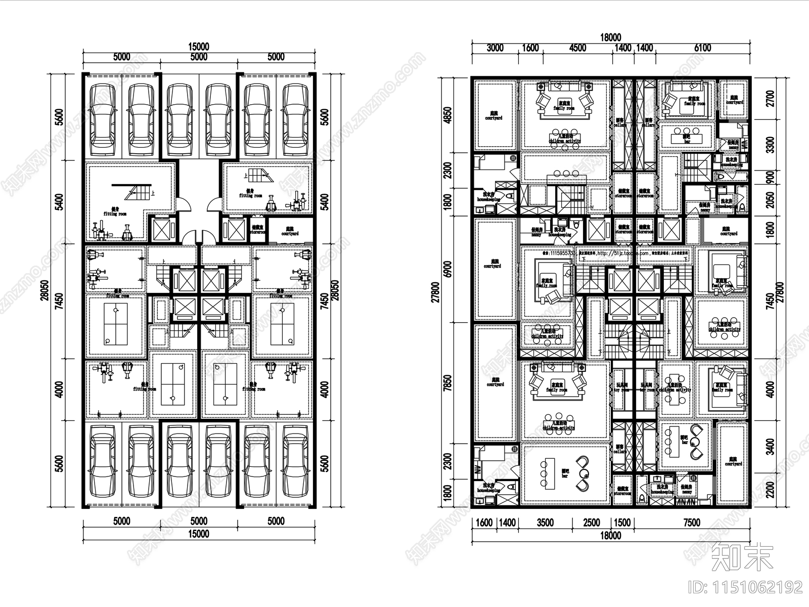 30套叠拼别墅户型建筑平面图施工图下载【ID:1151062192】