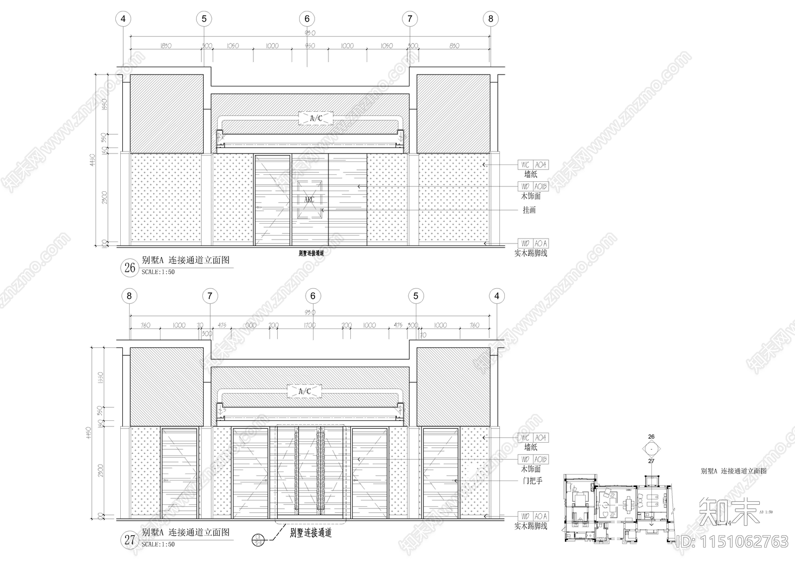 别墅室内cad施工图下载【ID:1151062763】