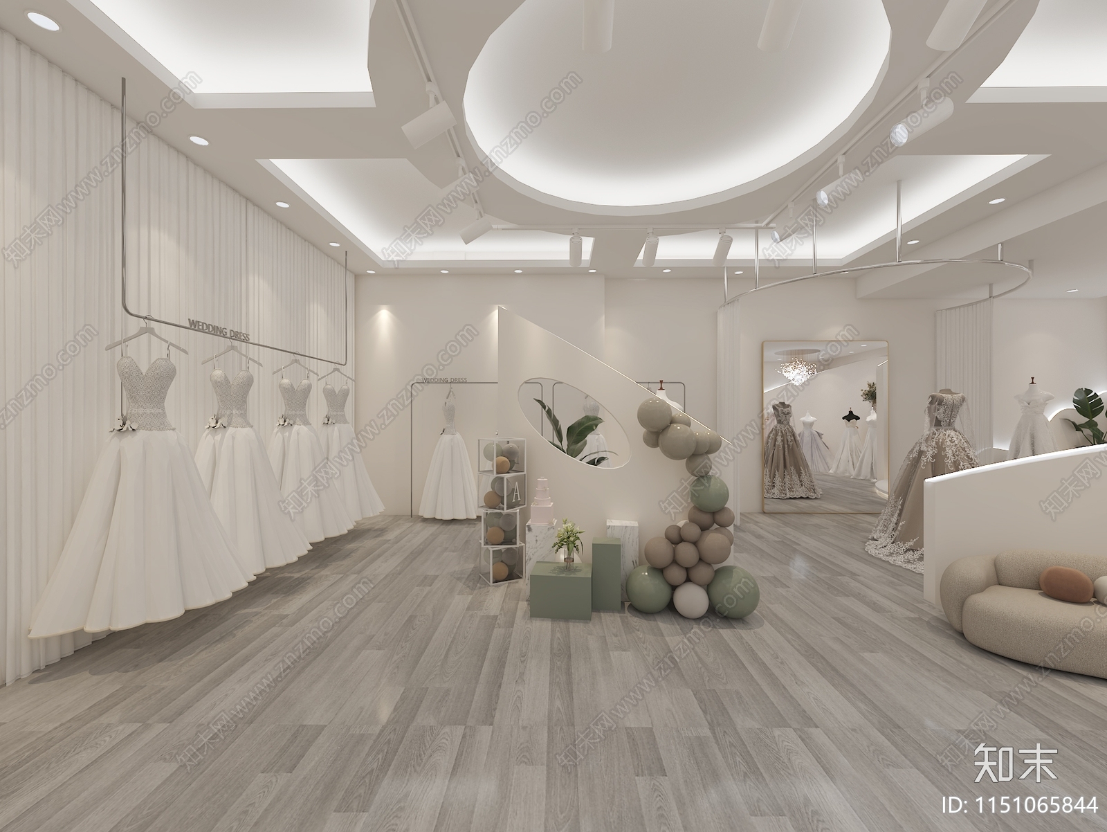 现代婚纱店3D模型下载【ID:1151065844】