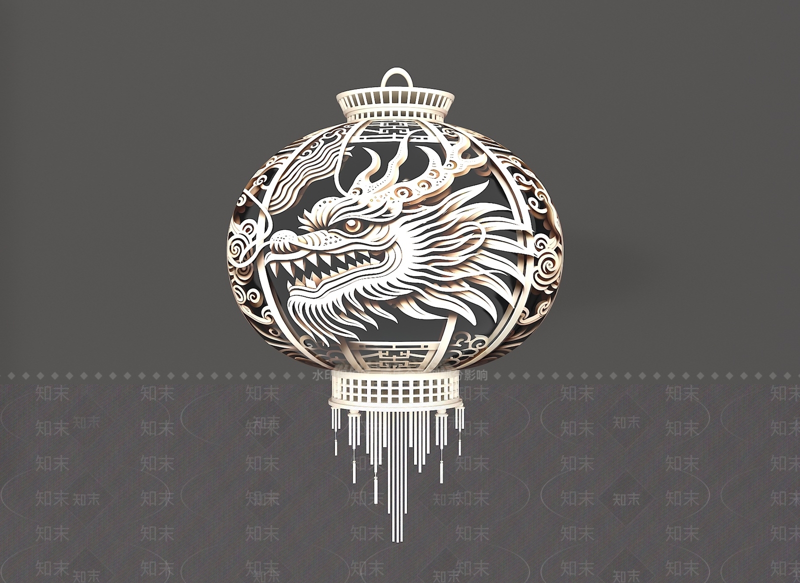 新中式龙年灯笼3D模型下载【ID:1151065482】
