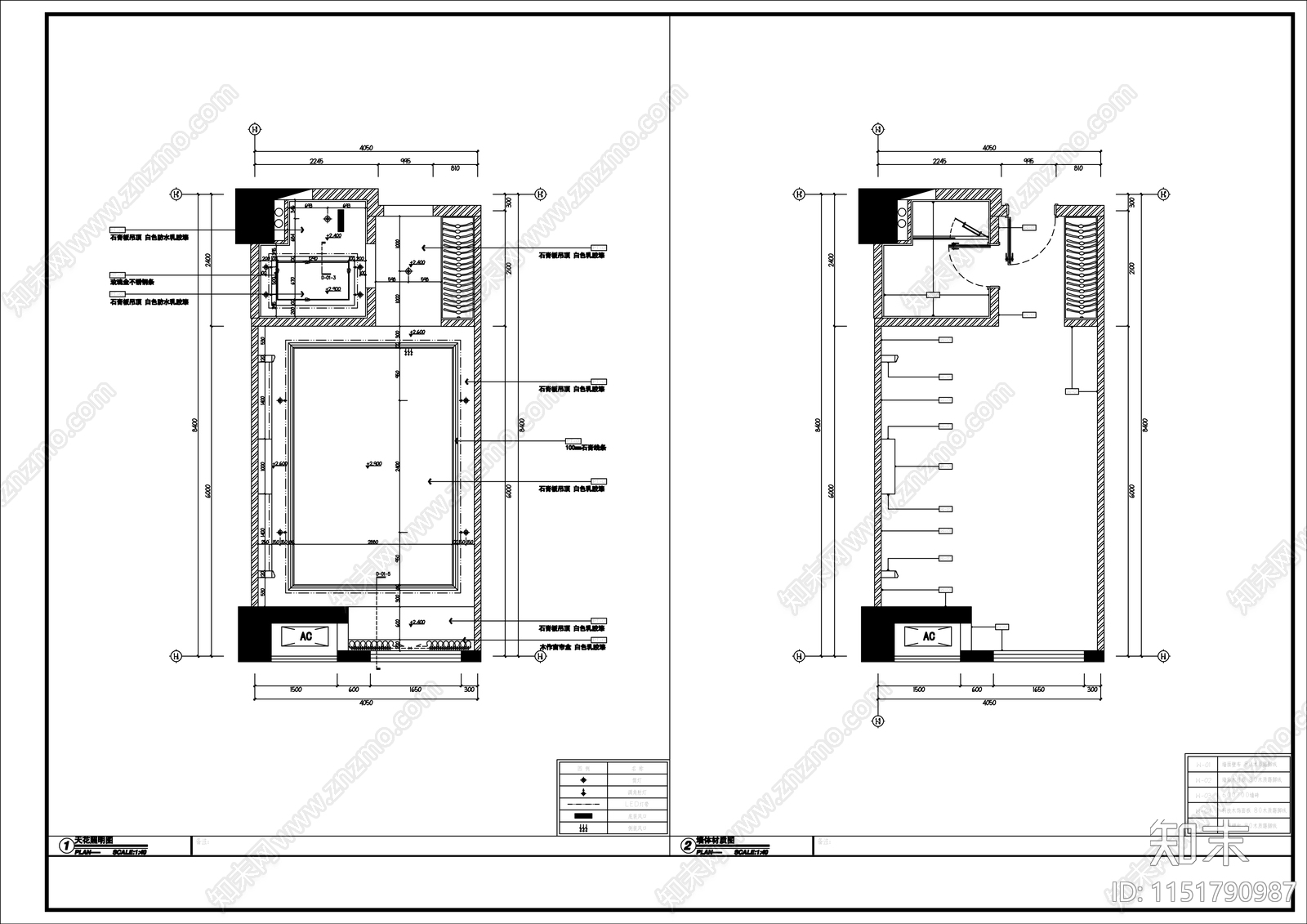 现代风格酒店客房施工图cad施工图下载【ID:1151790987】