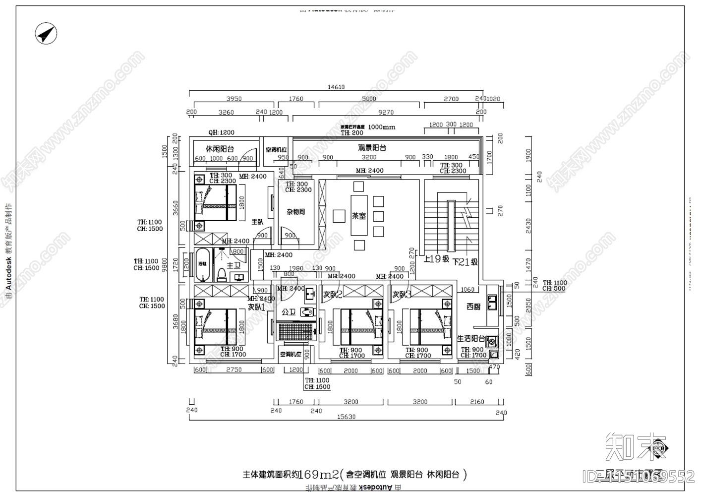 现代风格三层470平方自建房建筑cad施工图下载【ID:1151069552】