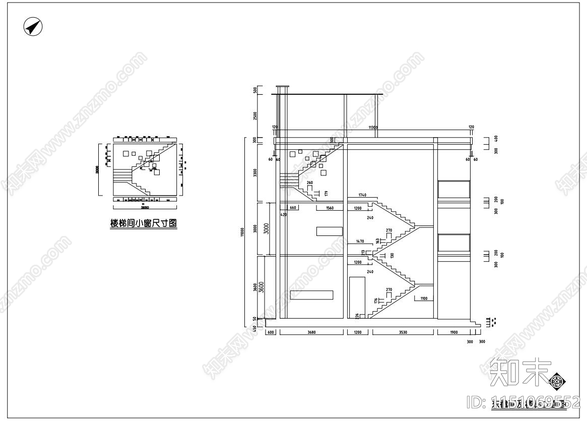 现代风格三层470平方自建房建筑cad施工图下载【ID:1151069552】
