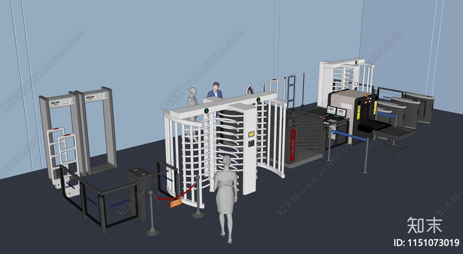 安检闸机SU模型下载【ID:1151073019】