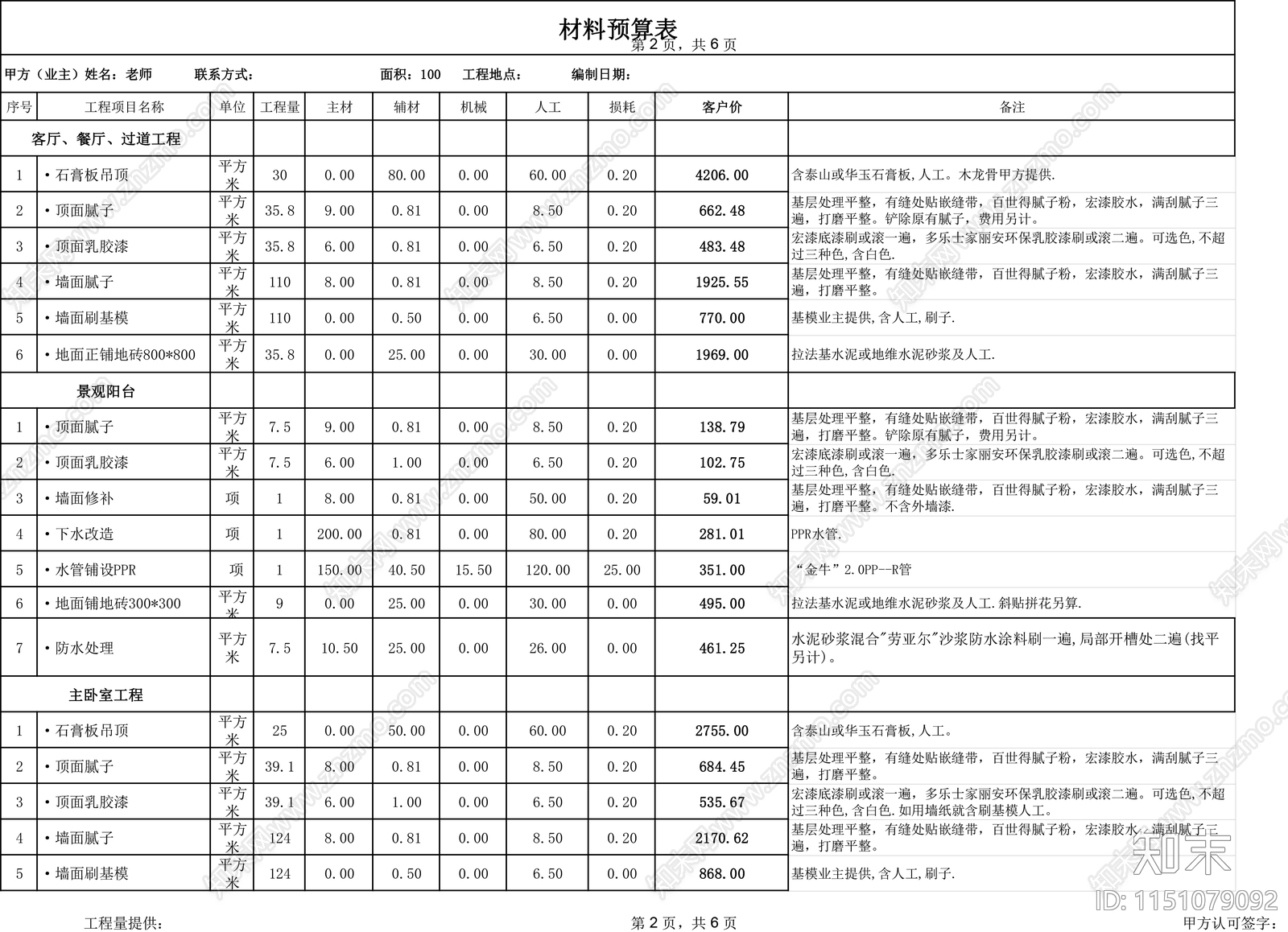 180套工装家装预算报价表格施工图下载【ID:1151079092】