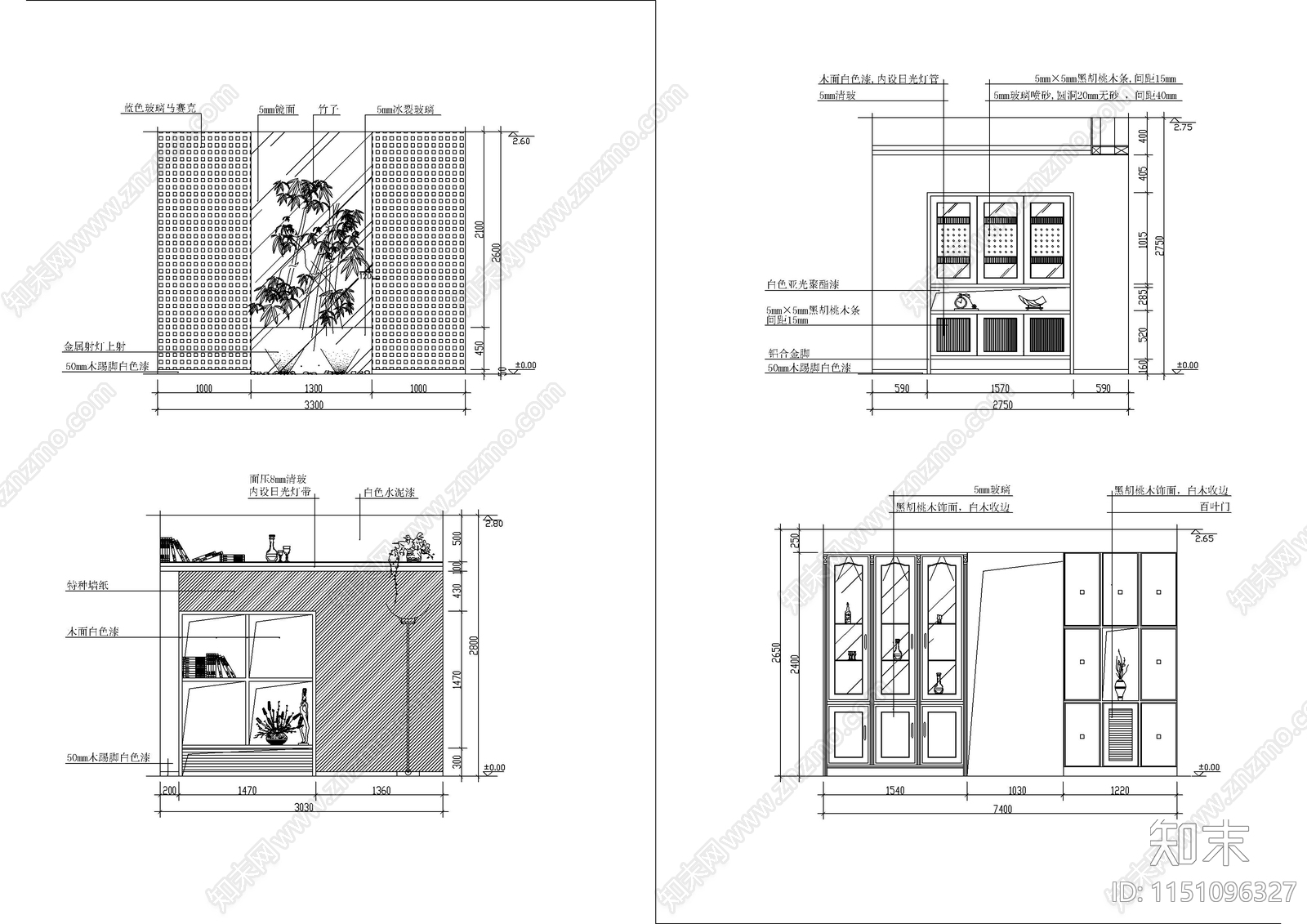 100套各类柜子cad施工图下载【ID:1151096327】