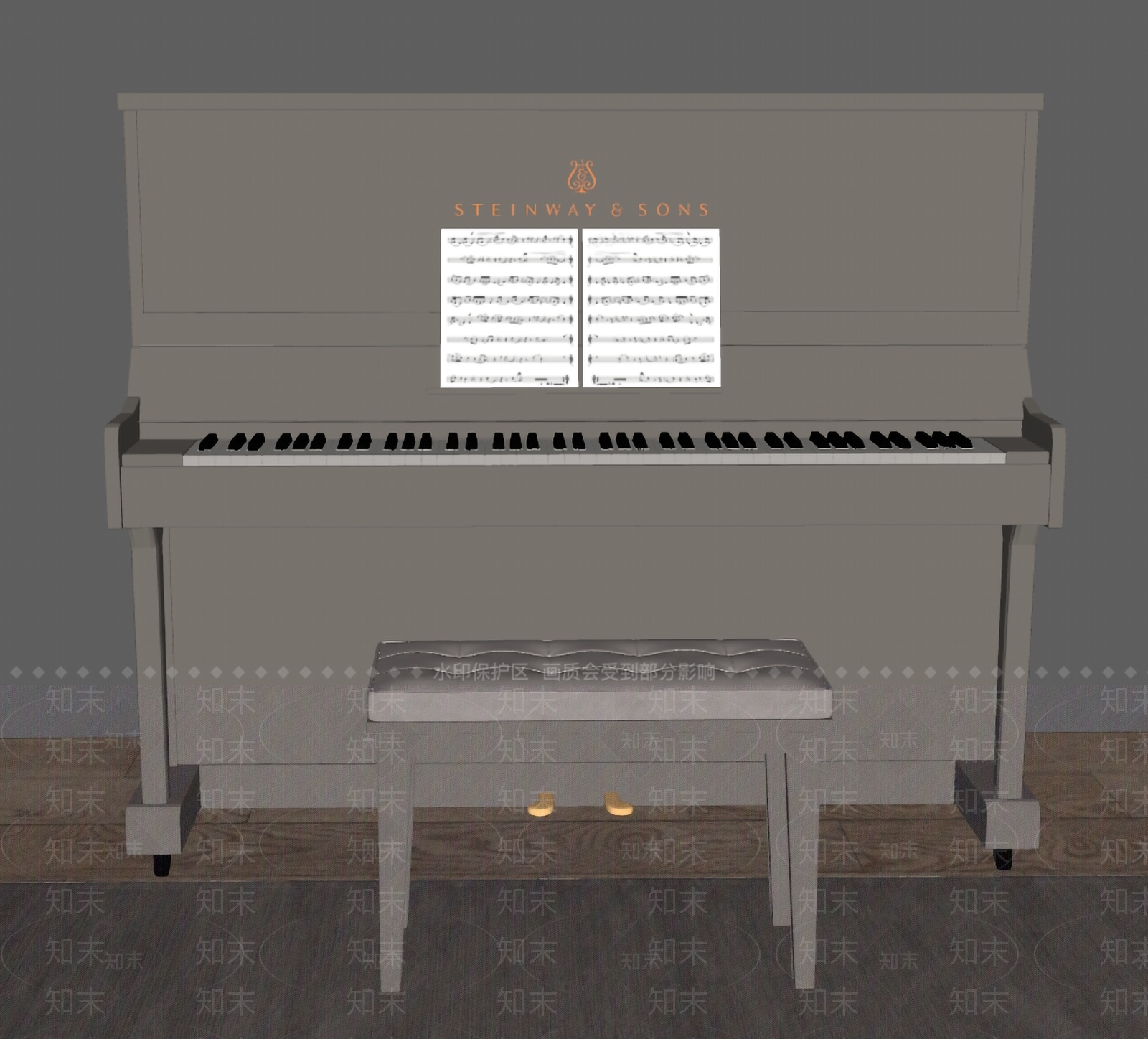 现代钢琴SU模型下载【ID:1151096929】