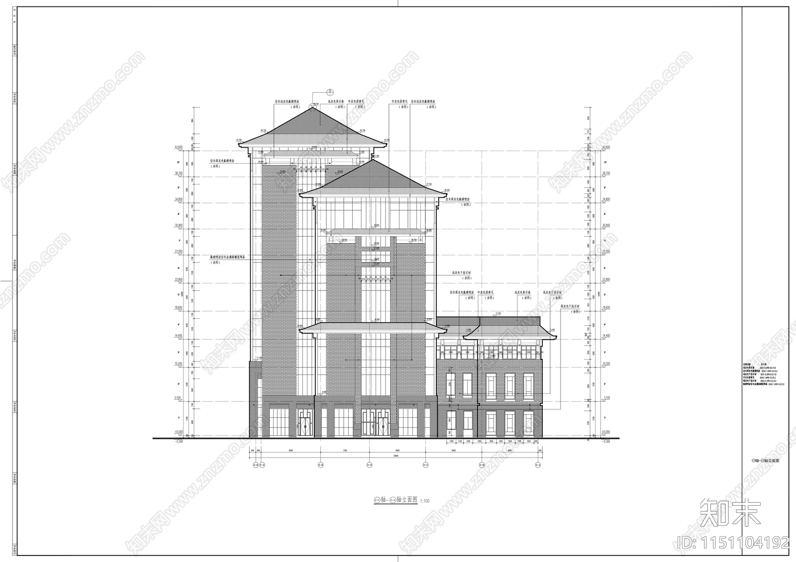 XX市中医医院城南医院cad施工图下载【ID:1151104192】