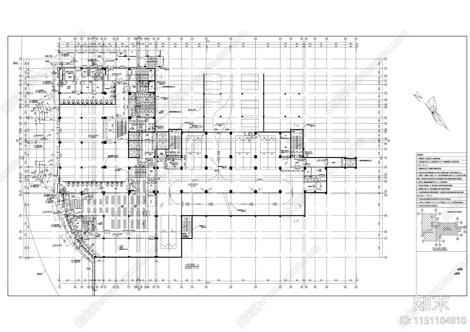 骨科综合楼建筑cad施工图下载【ID:1151104910】