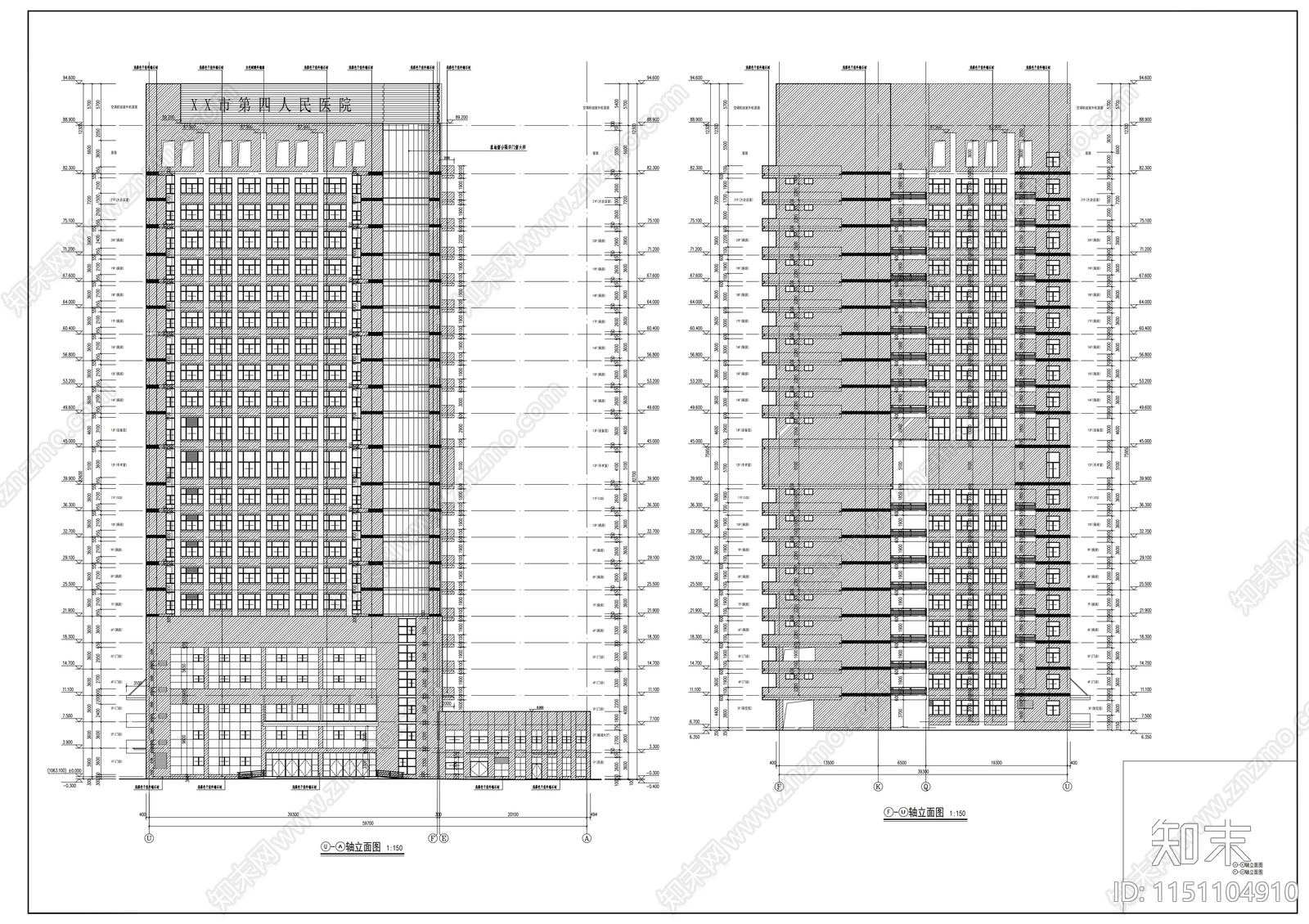 骨科综合楼建筑cad施工图下载【ID:1151104910】