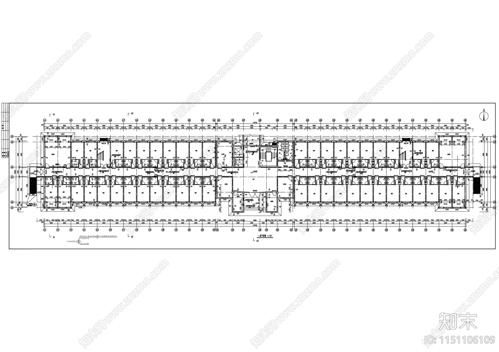 敬老院建筑cad施工图下载【ID:1151106109】