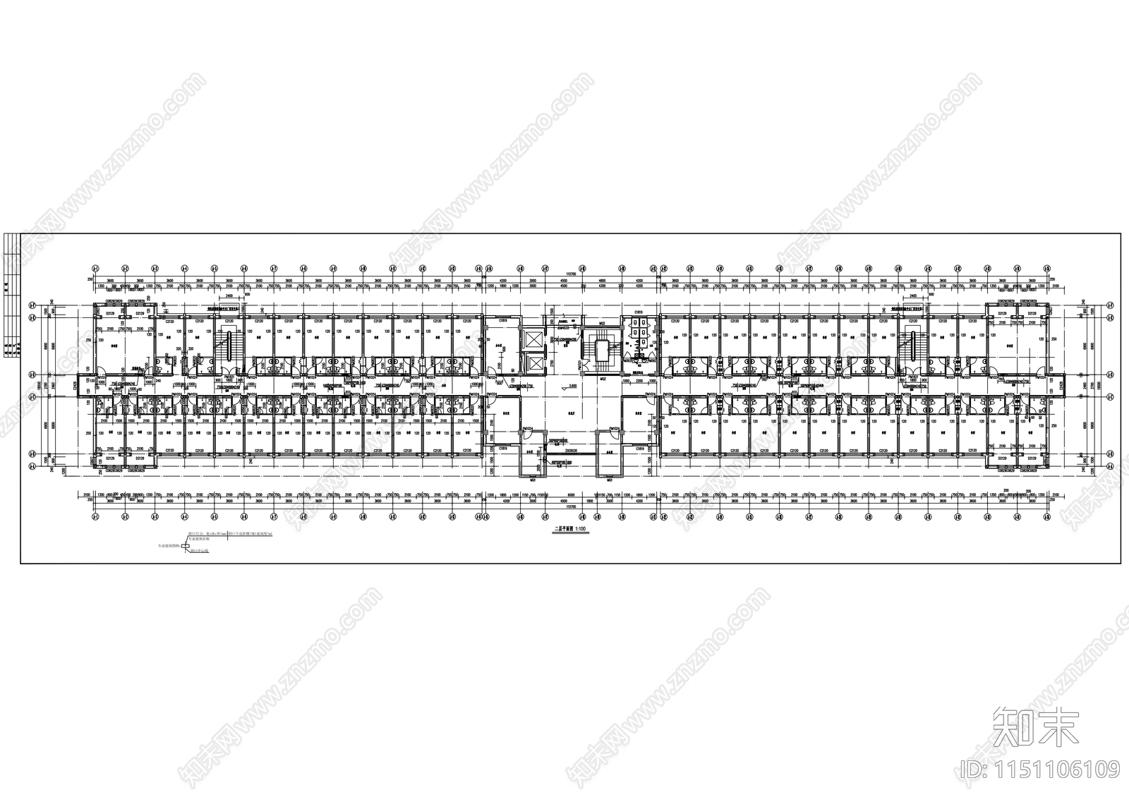 敬老院建筑cad施工图下载【ID:1151106109】