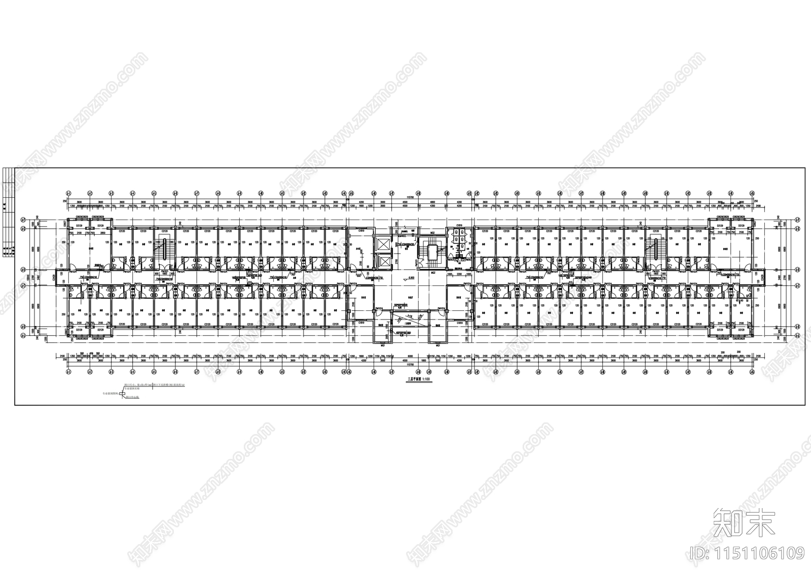 敬老院建筑cad施工图下载【ID:1151106109】