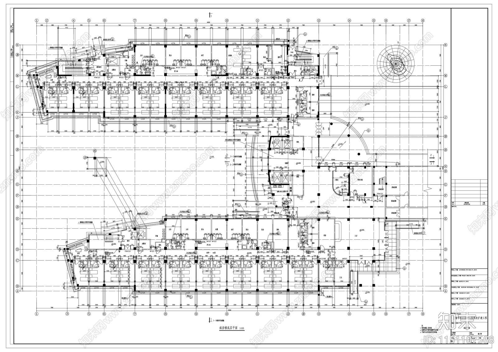 松江某八层医院建筑cad施工图下载【ID:1151107568】