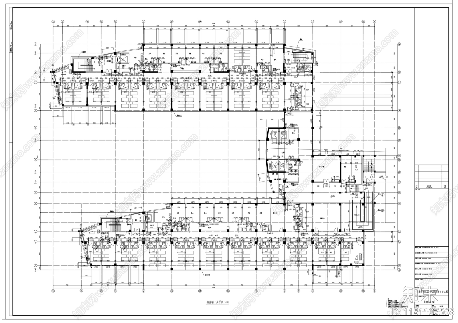 松江某八层医院建筑cad施工图下载【ID:1151107568】