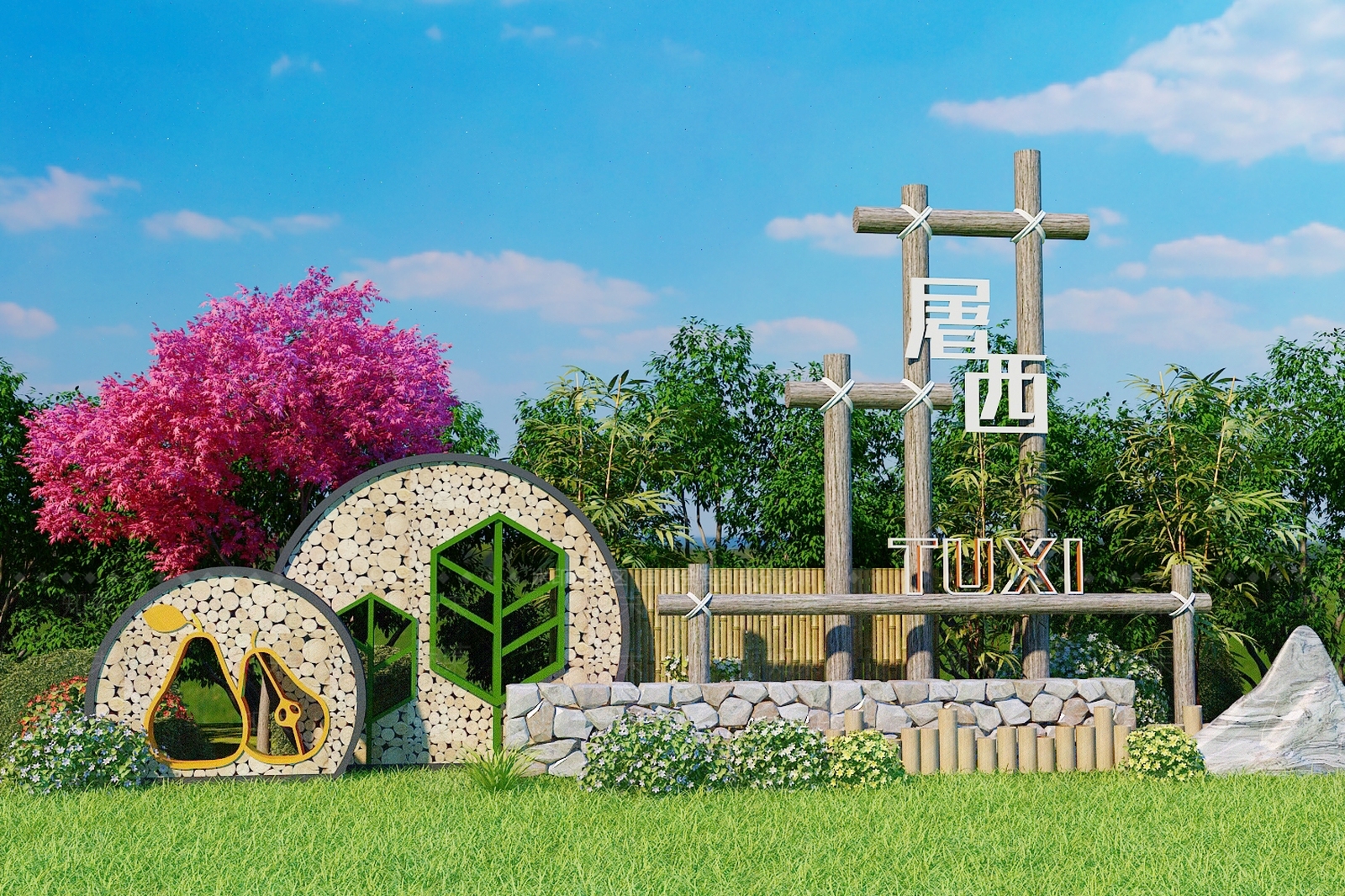 新中式广告指示牌3D模型下载【ID:1151109983】