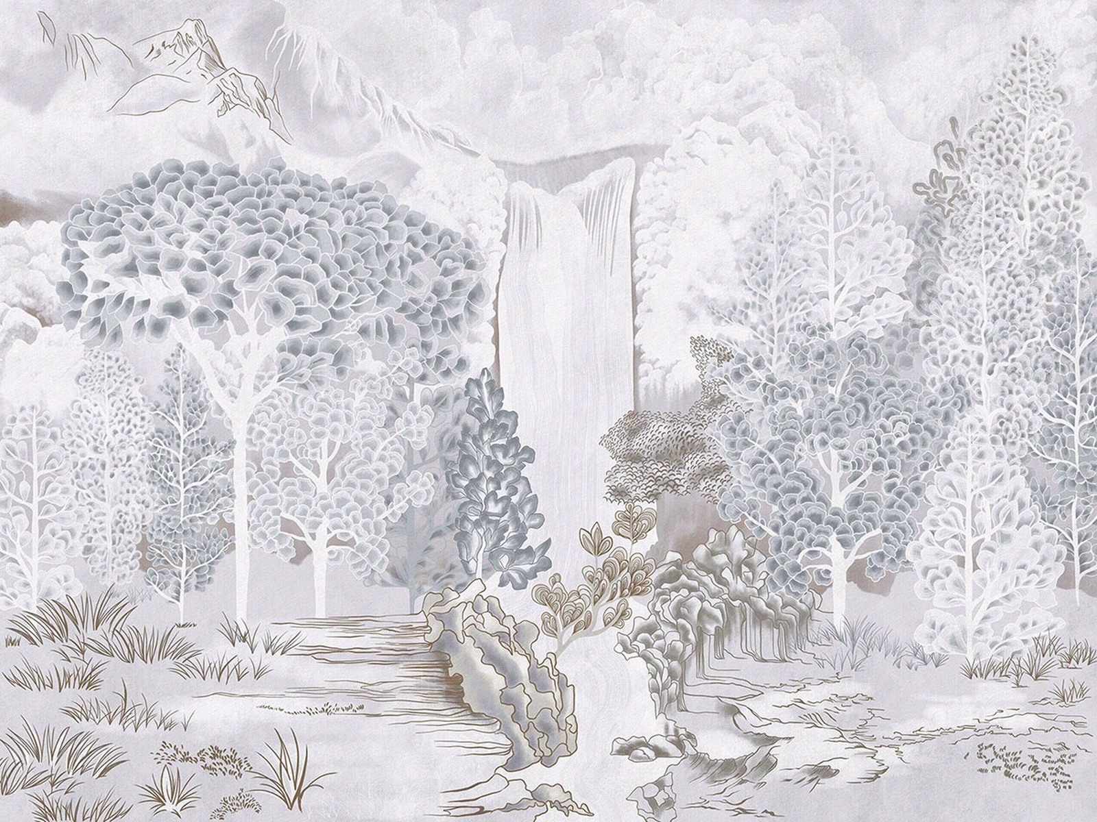 艺轩新中式东方风格山水壁画贴图下载【ID:1151109732】