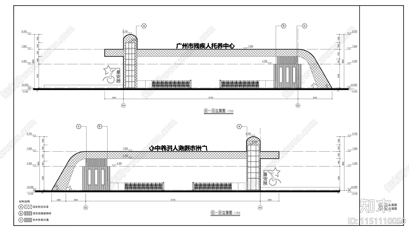 医院宿舍主门房次门房建筑cad施工图下载【ID:1151110050】