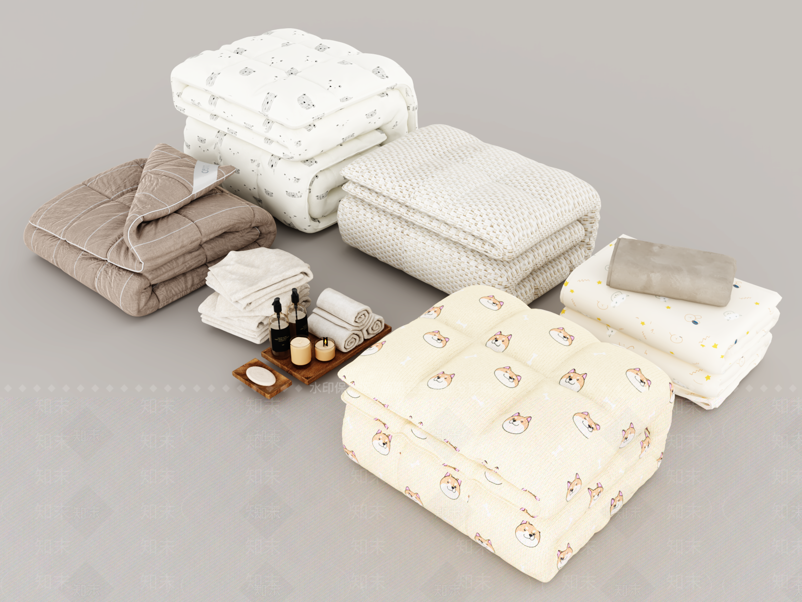 现代床上用品SU模型下载【ID:1151118382】