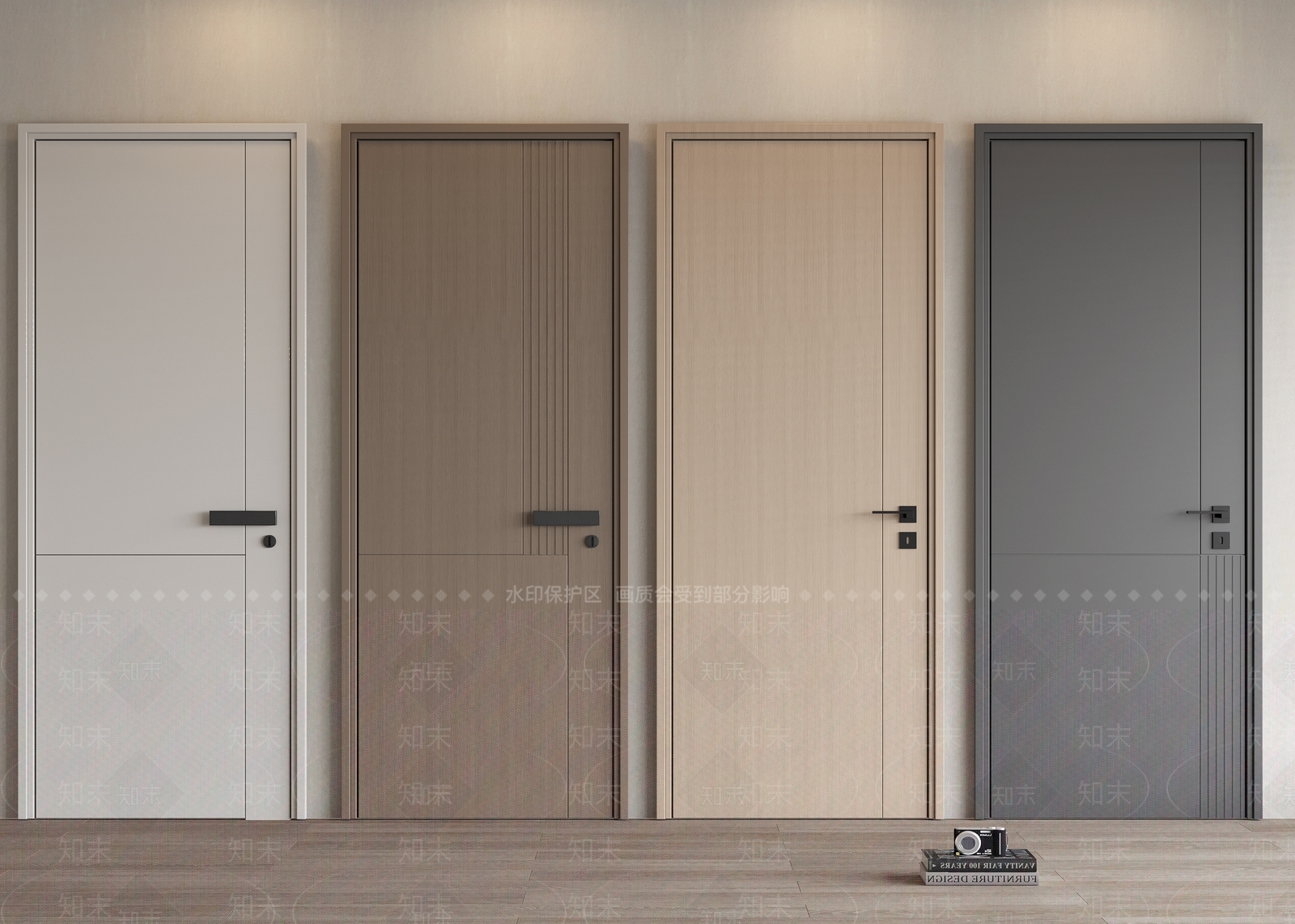 现代实木门3D模型下载【ID:1151122470】