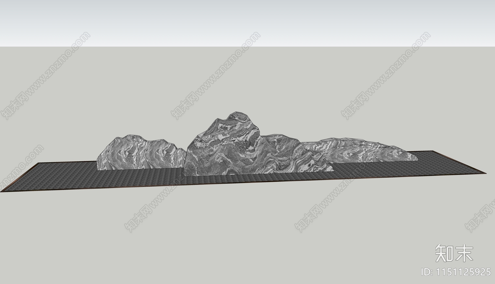 现代假山石SU模型下载【ID:1151125925】