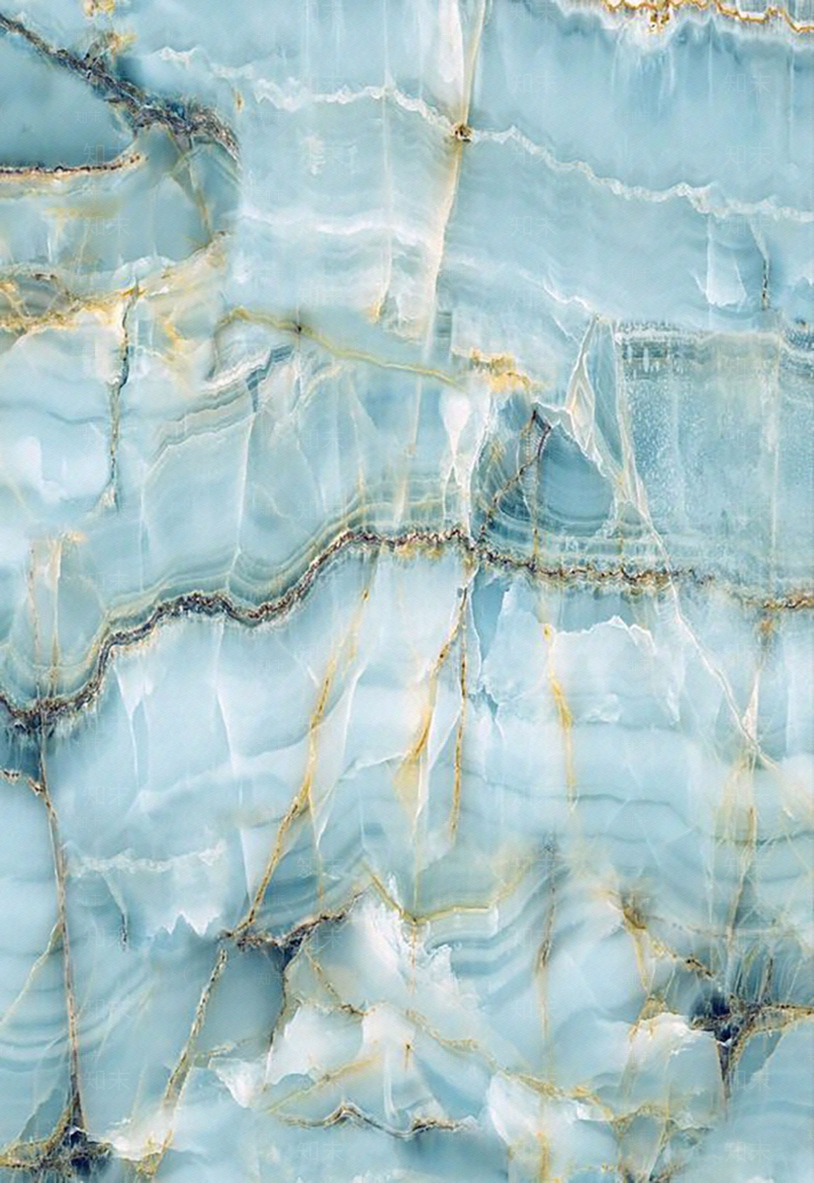 蓝金色水墨纹大理石玉石贴图下载【ID:1151131700】