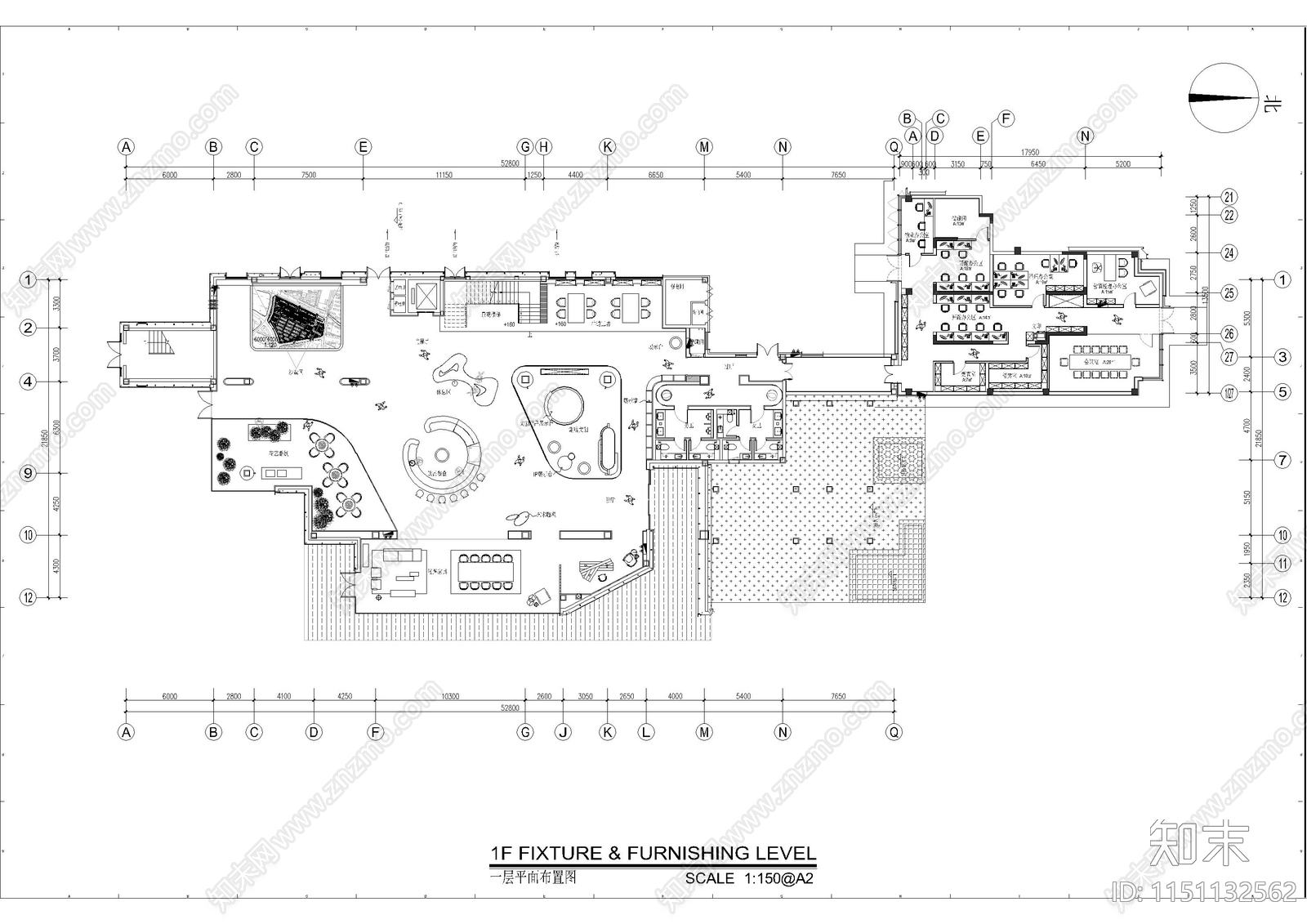 三层松江售楼处内装cad施工图下载【ID:1151132562】