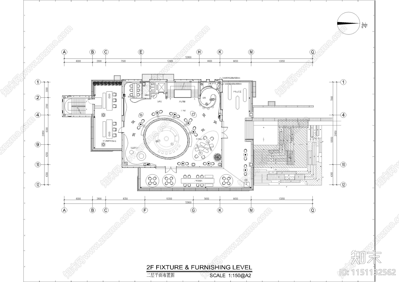 三层松江售楼处内装cad施工图下载【ID:1151132562】