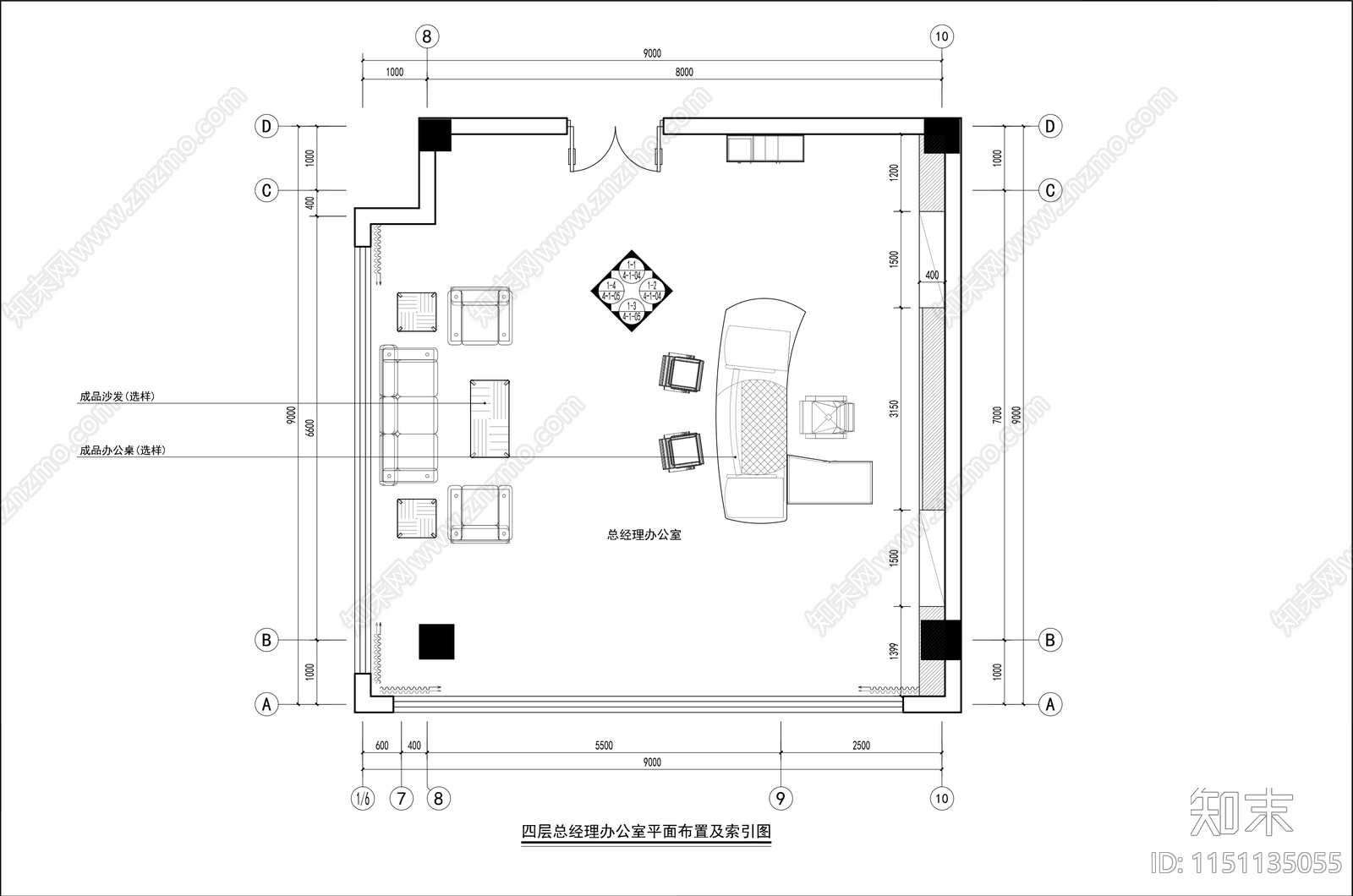 董事长cad施工图下载【ID:1151135055】